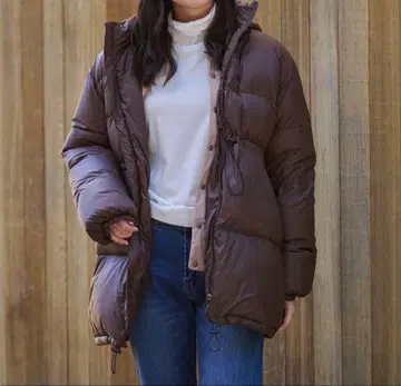 퍼 후드 다운 자켓