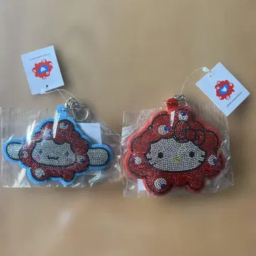미야쿠미야쿠 Hello Kitty 비즈 키링 2개 세트