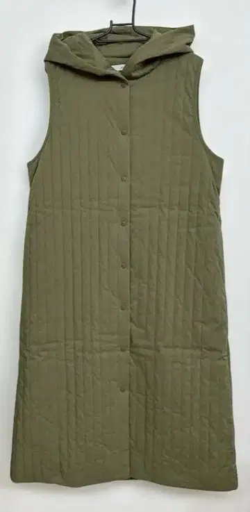 KELEN 퀼팅 롱 베스트 후드 부착 경량