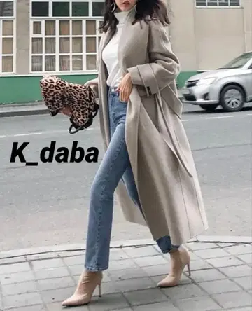 K_daba 한국 최고급 울 90% 롱 코트