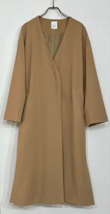 Te chichi 노칼라 체스터 코트 베이지