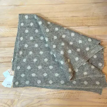 kid blue 라이트 그레이 도트 패턴 숄 머플러 대형 미사용 새상품