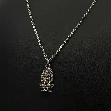 빈티지 실버 체인 목걸이 펜던트 부다 갓
