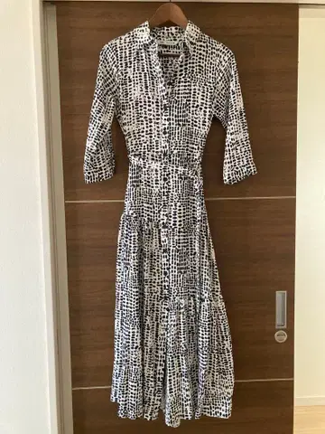 ZARA 도트 무늬 칠부 소매 셔츠 원피스