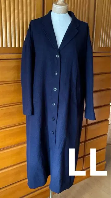 [ 펠리시모 ] 울 혼방 네이비 롱 코트