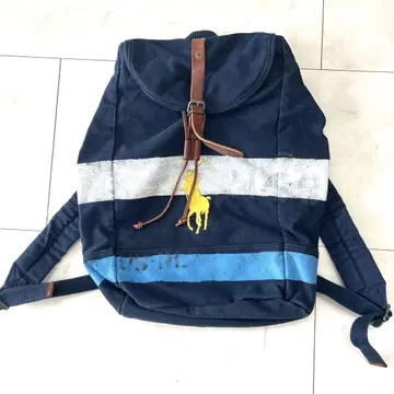 [ POLO ] 폴로 자수 네이비 스트라이프 백팩