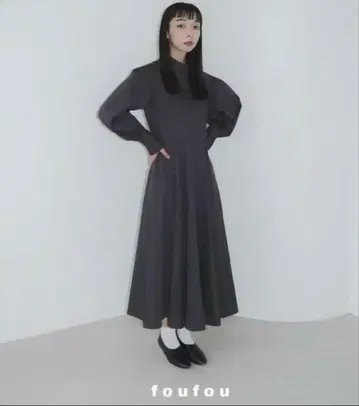 foufou 하이넥 소매 뽕