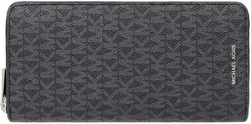 마이클코어스 쿠퍼 시그니처 테크 지퍼 어라운드 장지갑 블랙