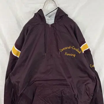 USA제 90s delong 하프 지퍼 나일론 자켓 버건디
