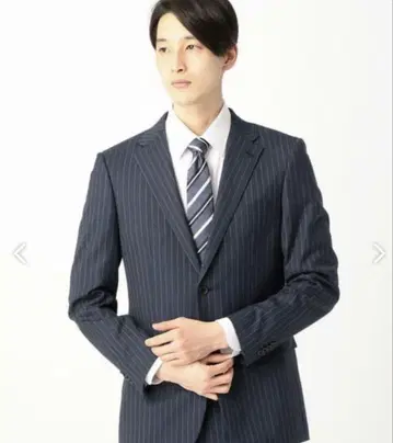 네이비 스트라이프 비즈니스 정장 세트