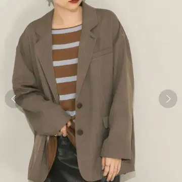 KBF 베이지 테일러드 오버 자켓 브라운
