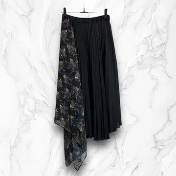 아메리 플리츠 스커트 비대칭 ( S ) 꽃무늬 세련된 멋쟁이
