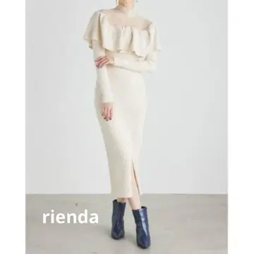 rienda 오프숄더 니트 원피스 FREE 아이보리