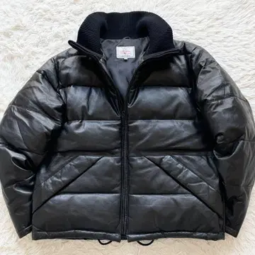 새상품급 XL 사이즈 AVIREX 양가죽 다운 자켓 옷깃소매 리브 블랙