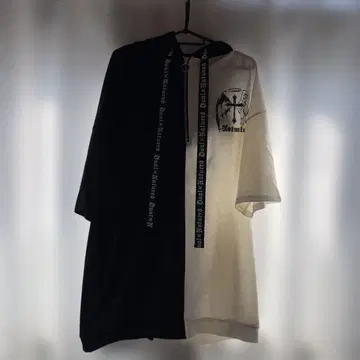 noemie 악마뿔 후드티 화이트/블랙