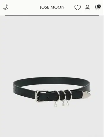 JOSE MOON 블랙 벨트 펄 장식 D BELT with PEARL