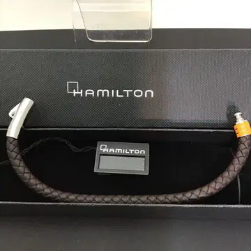 컨디션 최상 Hamilton 해밀턴 브라운 가죽 뜨개질 팔찌
