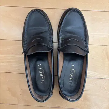 HARUTA 블랙 가죽 로퍼