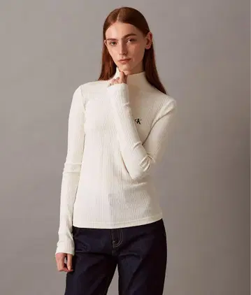 Calvin Klein Jeans 터틀넥 상의 화이트 S사이즈