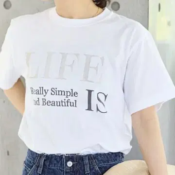 JOURNAL STANDARD LIFE 상자 로고 하프 슬리브 티셔츠