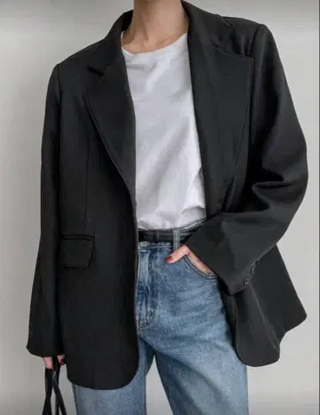 우먼 자켓 블레이저 심플 블랙 미사용 새상품 완판템