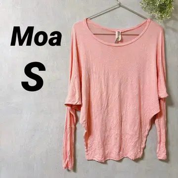 새상품급 Moa [ S ] 핑크 오프숄더 긴팔 T셔츠 소매 절개 1점