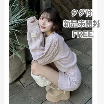 다리치 Darich 하트 오픈 니트 미니 원피스 핑크 로고