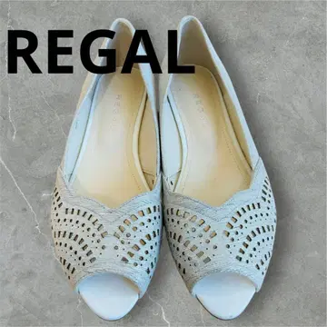새상품급 REGAL 그레이 오픈토 플랫슈즈 23cm