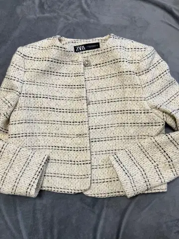 ZARA 트위드 자켓 XS 화이트 계열