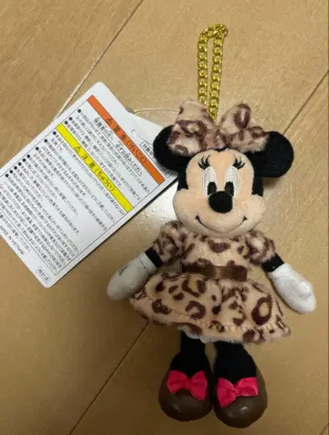 디즈니 미니 레오파드 무늬 봉제 인형 참 브라운