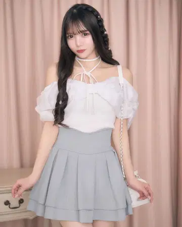 michellMacaron 슬림 레그 스커트 블루 그레이 M