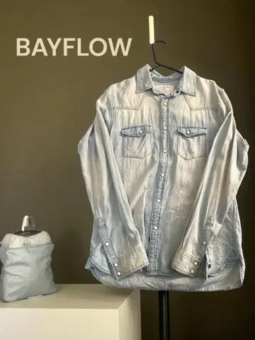 BAYFLOW 라이트 블루 긴팔 셔츠 사이즈 3