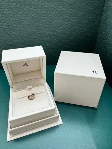 4C 하트형 목걸이 핑크 골드