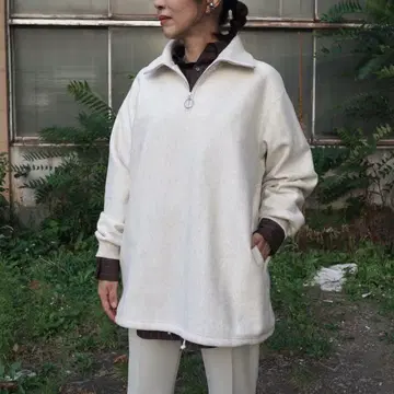 PHEENY ATHLETIC FLEECE HALF ZIP OATMEAL