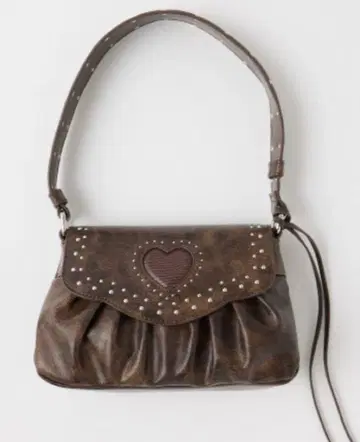 MOUSSY HEART GATHER 브라운 숄더백