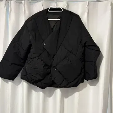 temu 블랙 퀼팅 자켓 M 사이즈