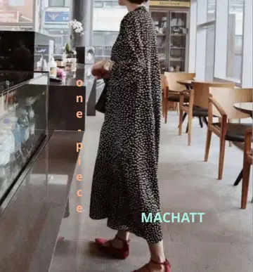 MACHATT 도트 무늬 긴팔 원피스