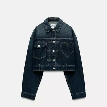 택 포함 새상품 ZARA 하트 데님 자켓 S 사이즈
