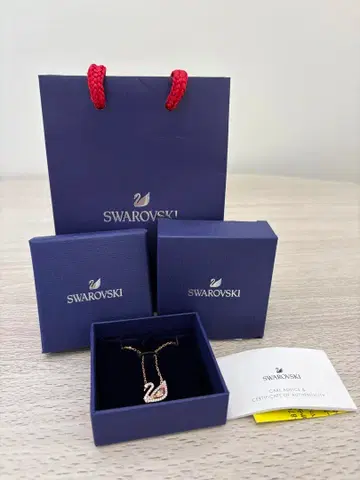 [ 새상품 ] SWAROVSKI Swan 목걸이 스완 핑크