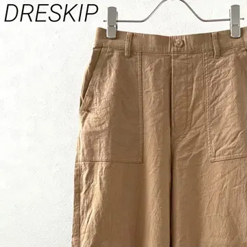 DRESKIP 와이드 팬츠 허리밴딩 포켓 부착 심플 빅