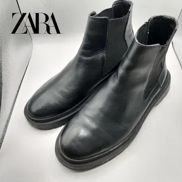 [ 컨디션 최상 ] ZARA 블랙 통굽 사이드 고어 부츠