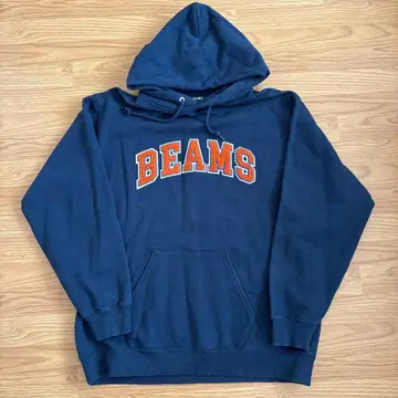 BEAMS 로고 베이직 후디 네이비 BEAMS 후드티