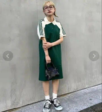 adidas 3선 피케 셔츠 미니 원피스 XL