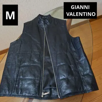 지안니 발렌티노 가죽 베스트 블랙 돈피 M 블랙