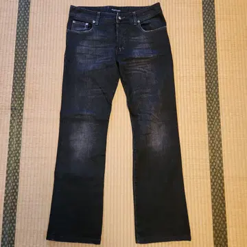 90s EMPORIO ARMANI 데님 플레어 페더 블랙