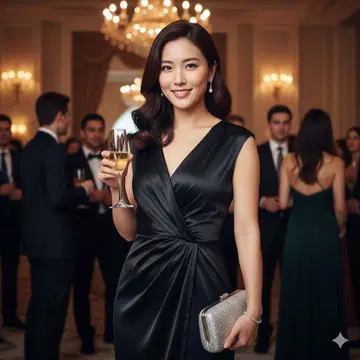 [ 고급 ] 투모로우랜드 보르지 실크 원피스 파티 세레모니