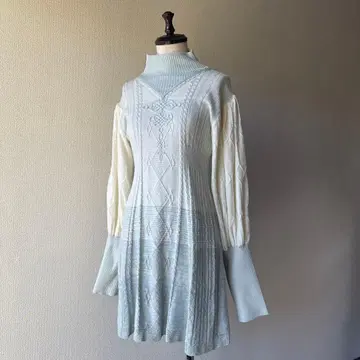 rurumu 20AW cord emb knit OP 아이스 블루