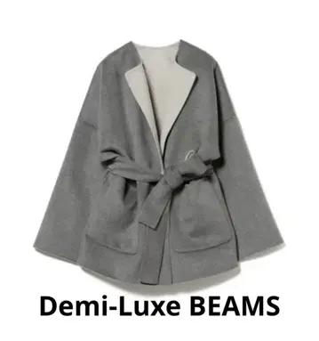 Demi-Luxe BEAMS / 벨트 달린 리버 코트