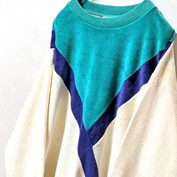 USA제 일리 맨투맨 트레이닝복 화이트 화이트 그린 그린 L 구제 의류