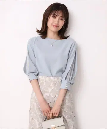 아푸와이저 리셰 워셔블 네크리스 세트 블라우스 블루